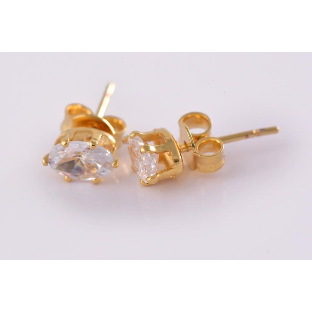 Brinco Zircônia Oval Folheado [F027]