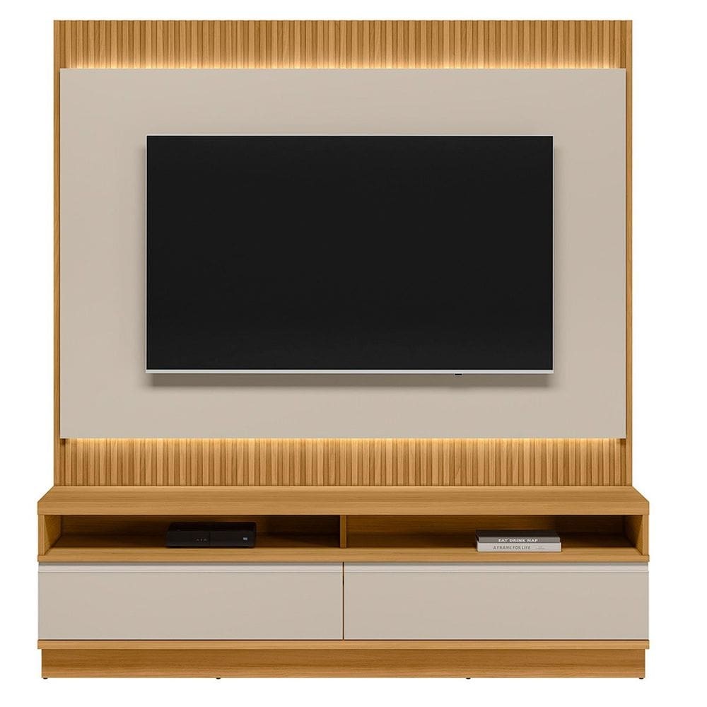 Rack com Painel Modulado para Tv até 70 Polegadas Ripado Paulina