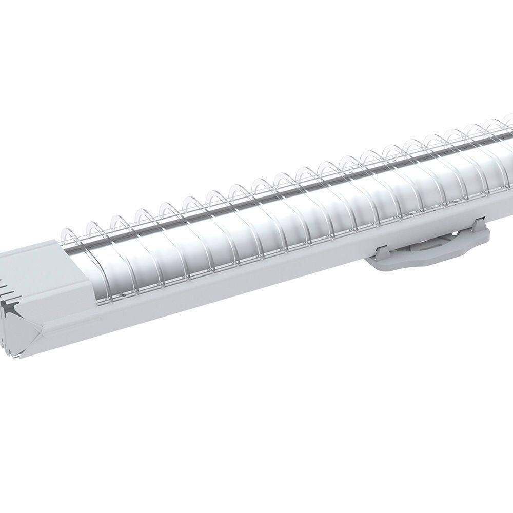 6 Luminárias Sobrepor Taschibra Lumifácil 60cm C/ 1 Tubo Led 6500k Bivolt Branco