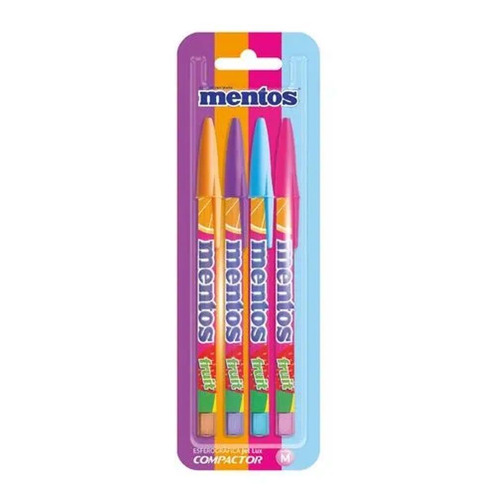 Caneta Esferografica Mentos 4 Cores Compactor