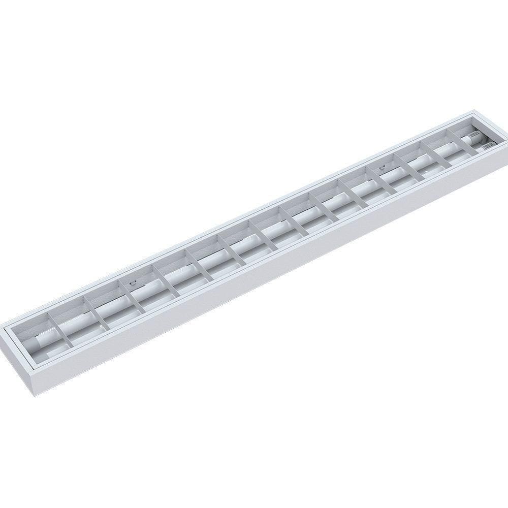 Luminária Calha Taschibra Atela Embutir/sobrepor 1,24 Mt 2xt8 Branca