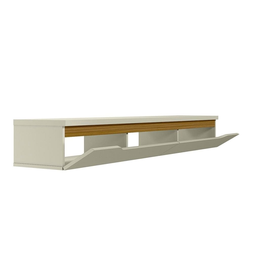 Nicho para Sala de Estar Suspenso Uno Off White / Cedro