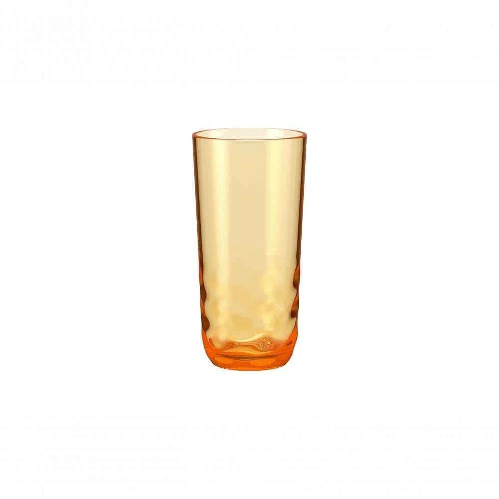Copo 400 Ml Plástico Cor Laranja Flame Linha Wave Coza Laranja