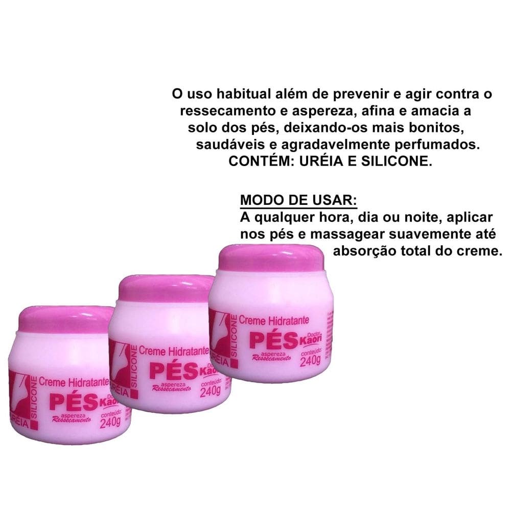 12 unid Creme Hidratante Pés Kaori 240 Grs