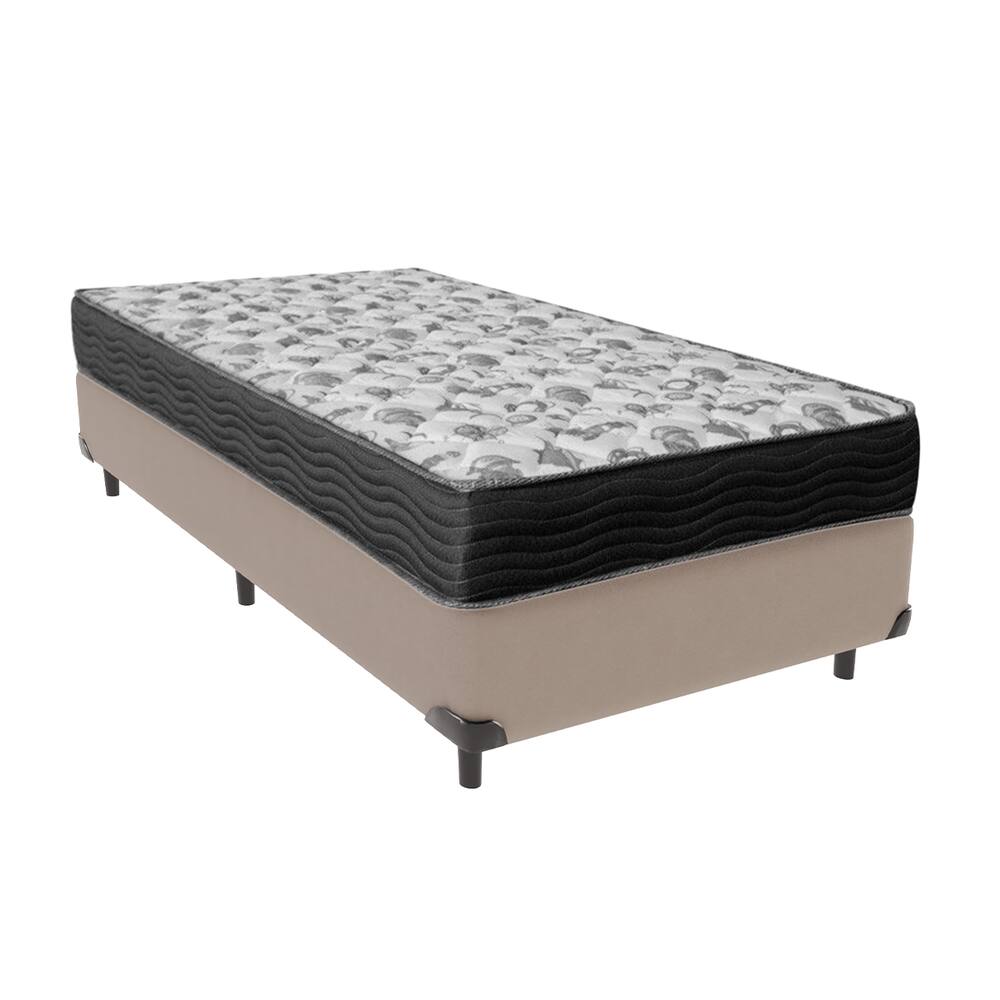 Cama Ortobom D33 Solteiro com Box Bege ISO100