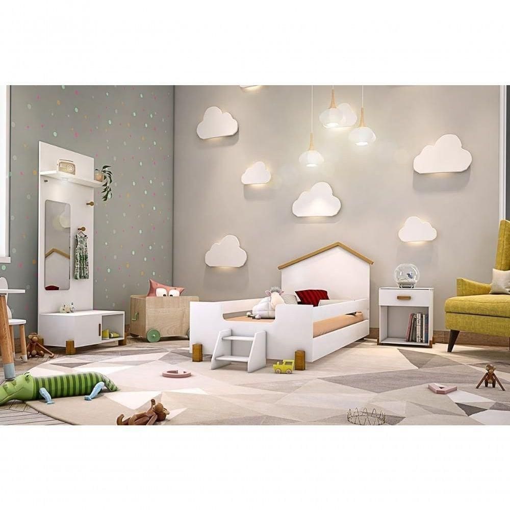 Cama Ayla Solteiro Branco/Mel - Divaloto