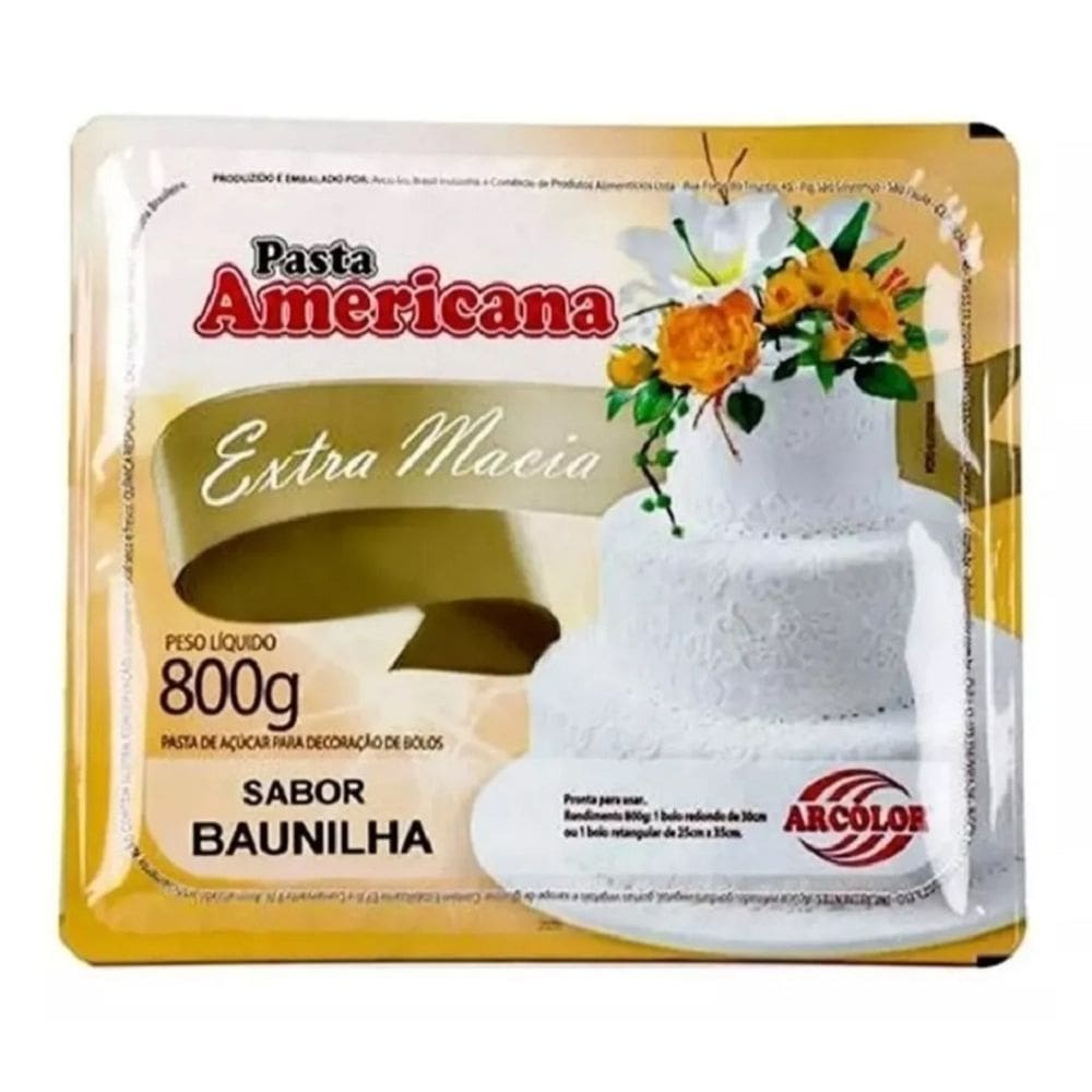 Kit 5 Pasta Americana Baunilha Extra Macia Arcolor 800gr