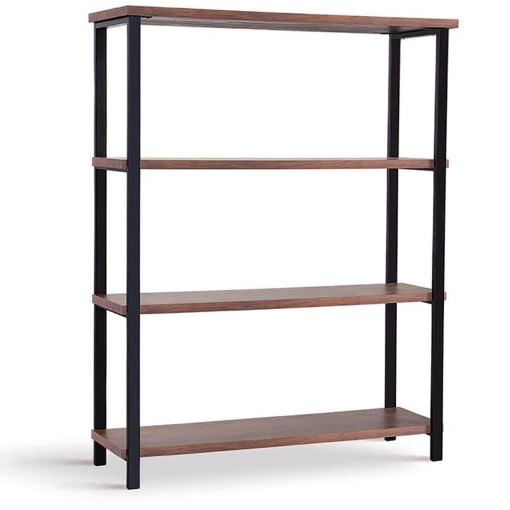 Estante Média Dallas Industrial Daf Móveis 153 x 120 cm Madeira Maciça Castanho Aço Carbono Preto