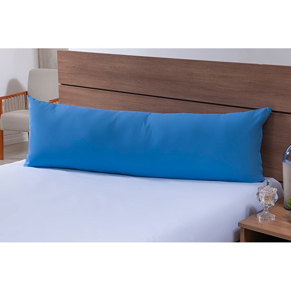 Fronha Para Travesseiro de Corpo 1,50mx50cm 100% Algodão 200 Fios Azul