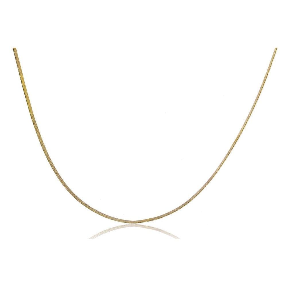 Colar Com Corrente Fita Folheado Em Ouro 18k [F027]