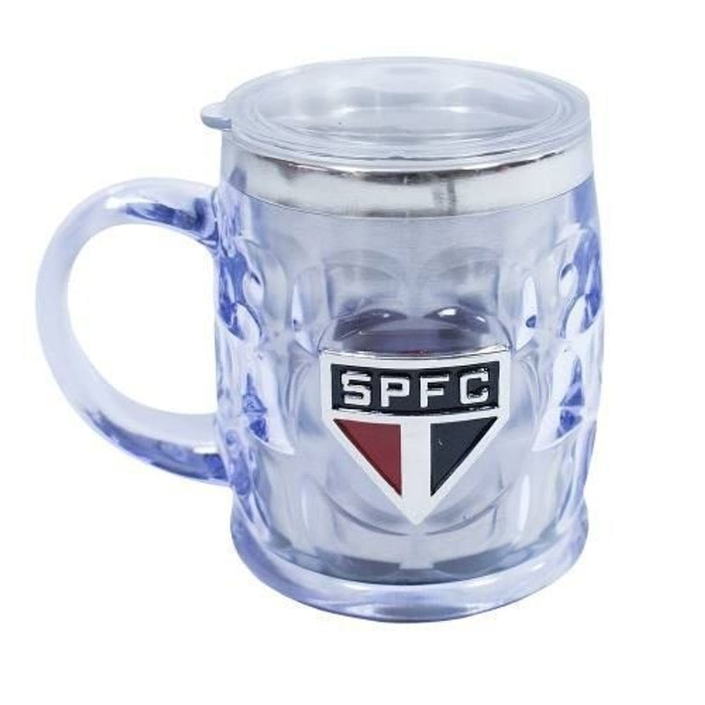 Caneca térmica transparente brasão metal 500ml são paulo