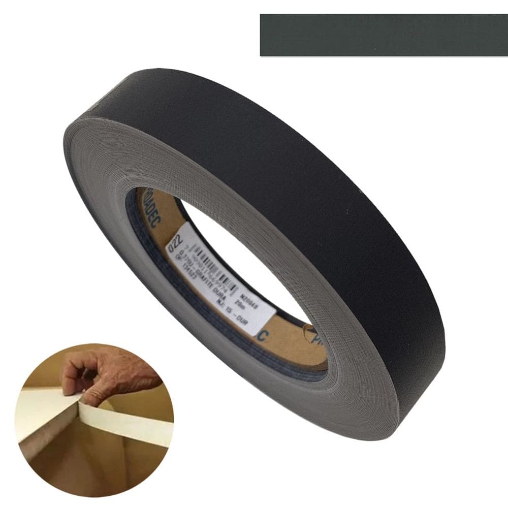 Fita De Borda PVC Grafite Trama 35mm X 20m Proadec