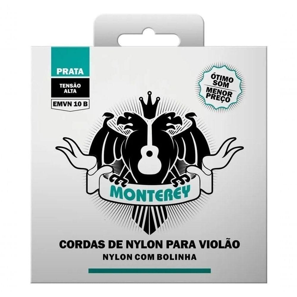 Jogo De Cordas P-violão Nylon Monterey Tensão Alta Emvn10b Prata Com Bolinha