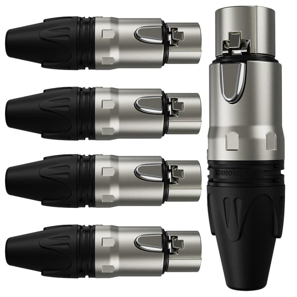 Conector Xlr Femea Wc 1003 Fl Bk Ni 3p Cabo Wireconex 05 Unidades [F108]