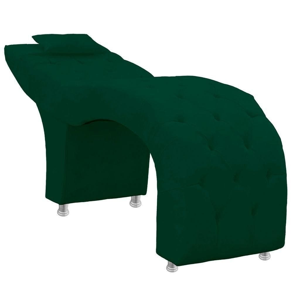 Maca Estofada Capitone Julia Para Estetica Facial Sombrancelha E Cilios Suede Cor Verde Esmeralda