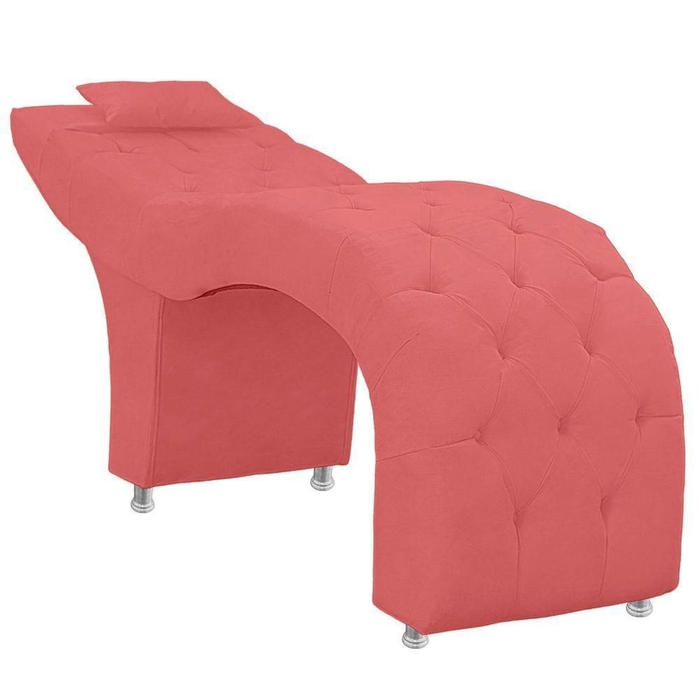 Maca Estofada Capitone Julia Para Estetica Facial Sombrancelha E Cilios Suede Cor Rose