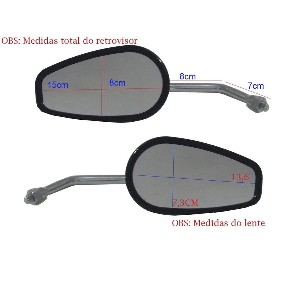 Espelho retrovisor modelo harley meteor 350 royal enfield