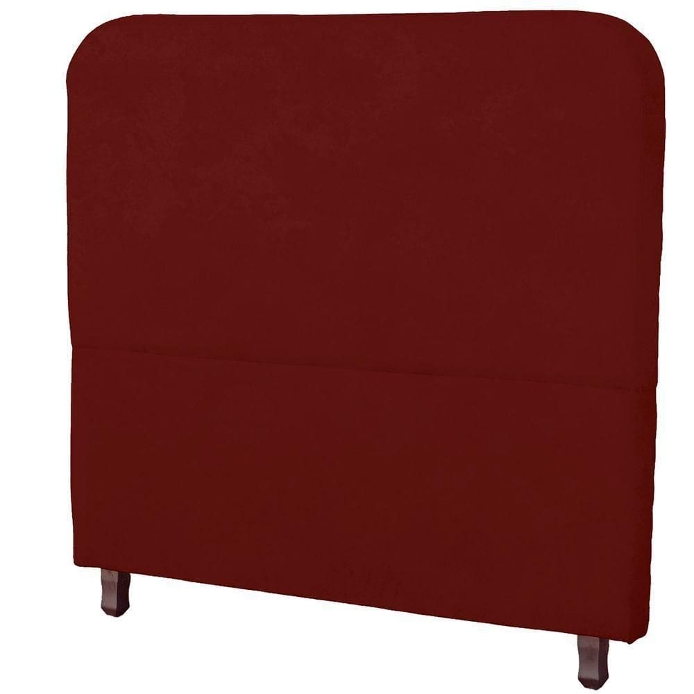 Cabeceira Casal Estofada Para Cama Box Lizza Veludo Cor Marsala