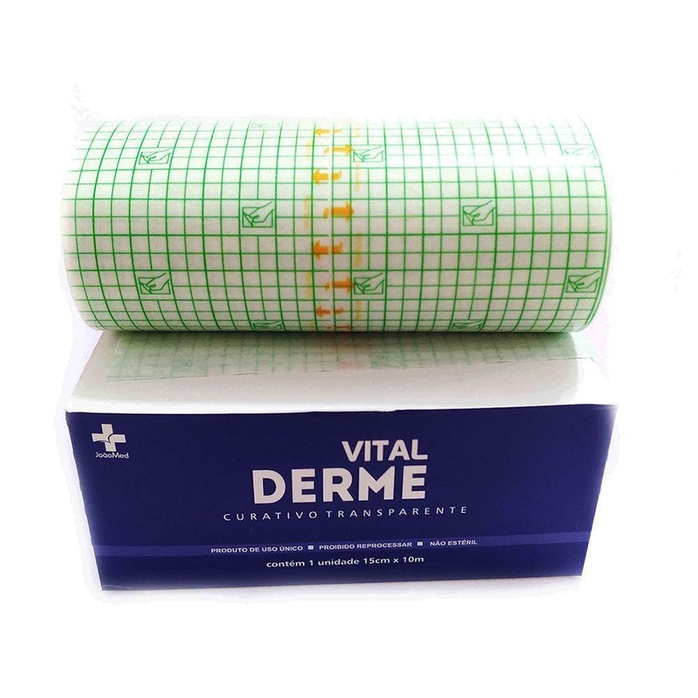 Curativo vital derme filme transparente rolo 15cmx10m