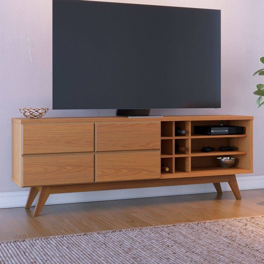 Rack para TV Até 70 Polegadas Noronha 2 Portas 2 Prateleiras Freijó - Colibri