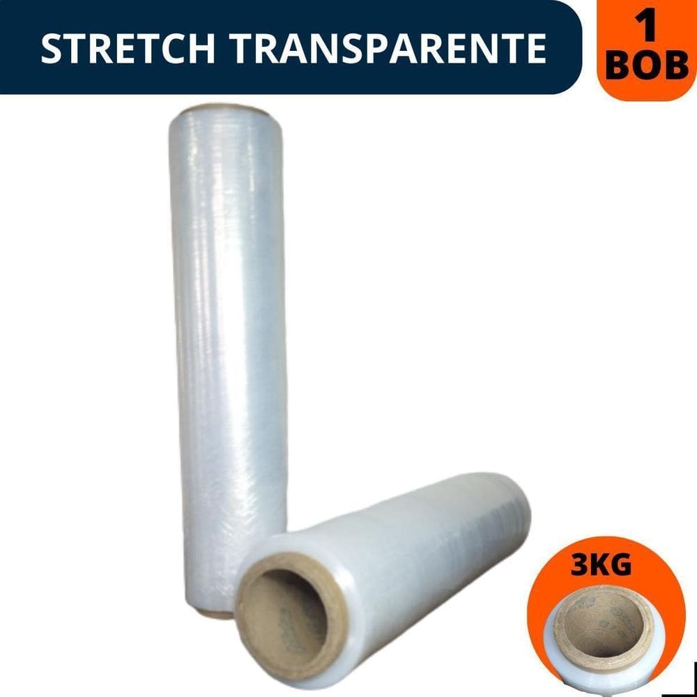 Rolo Filme Stretch Manual 3Kg 500Mm X 300 Metros 1 Bobina