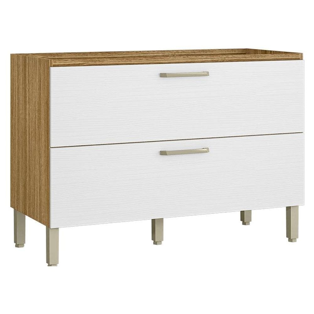 Balcão de Pia Ametista 1 Porta Basculante 1 Gaveta 120 cm Freijó Supremo - Kits Paraná