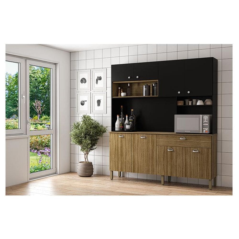 Kit Cozinha Ambiente Core Freijó Nero - Kits Paraná