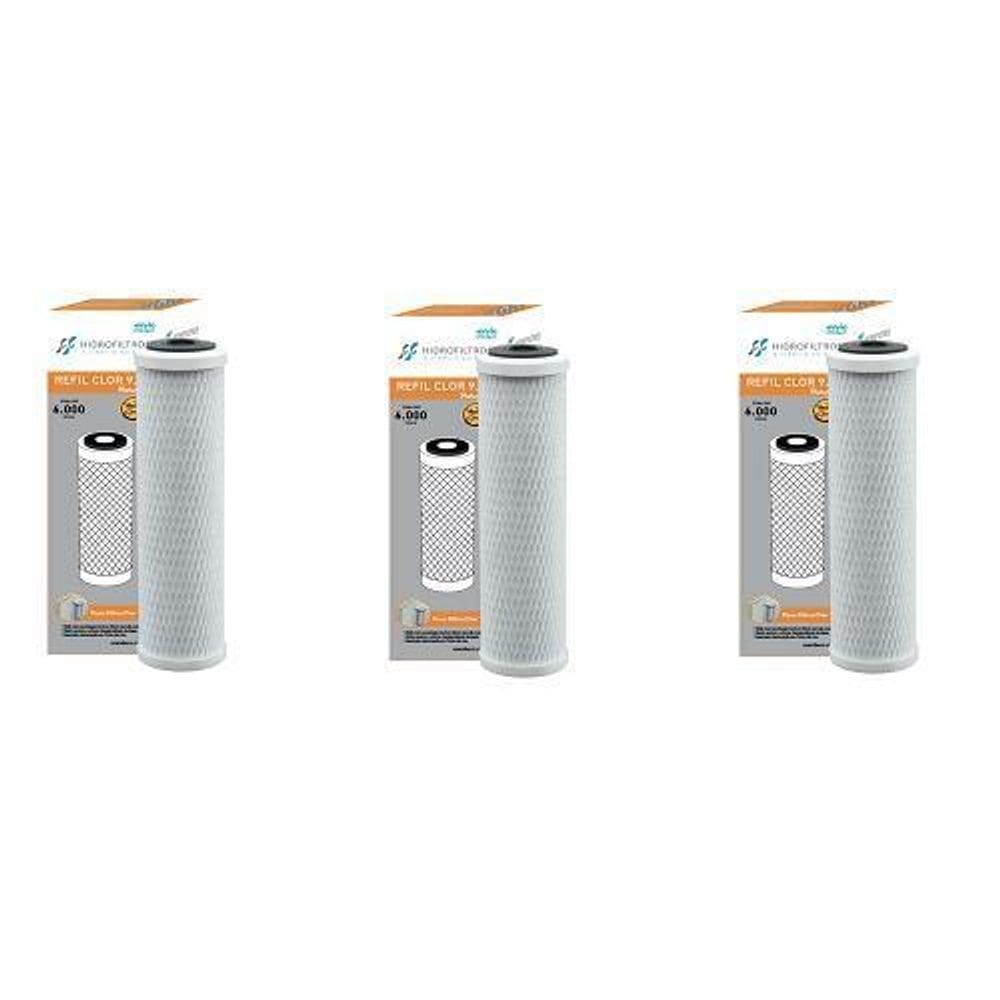Refil carbon block 9.3/4 902-0009 3 unidades hidrofiltros