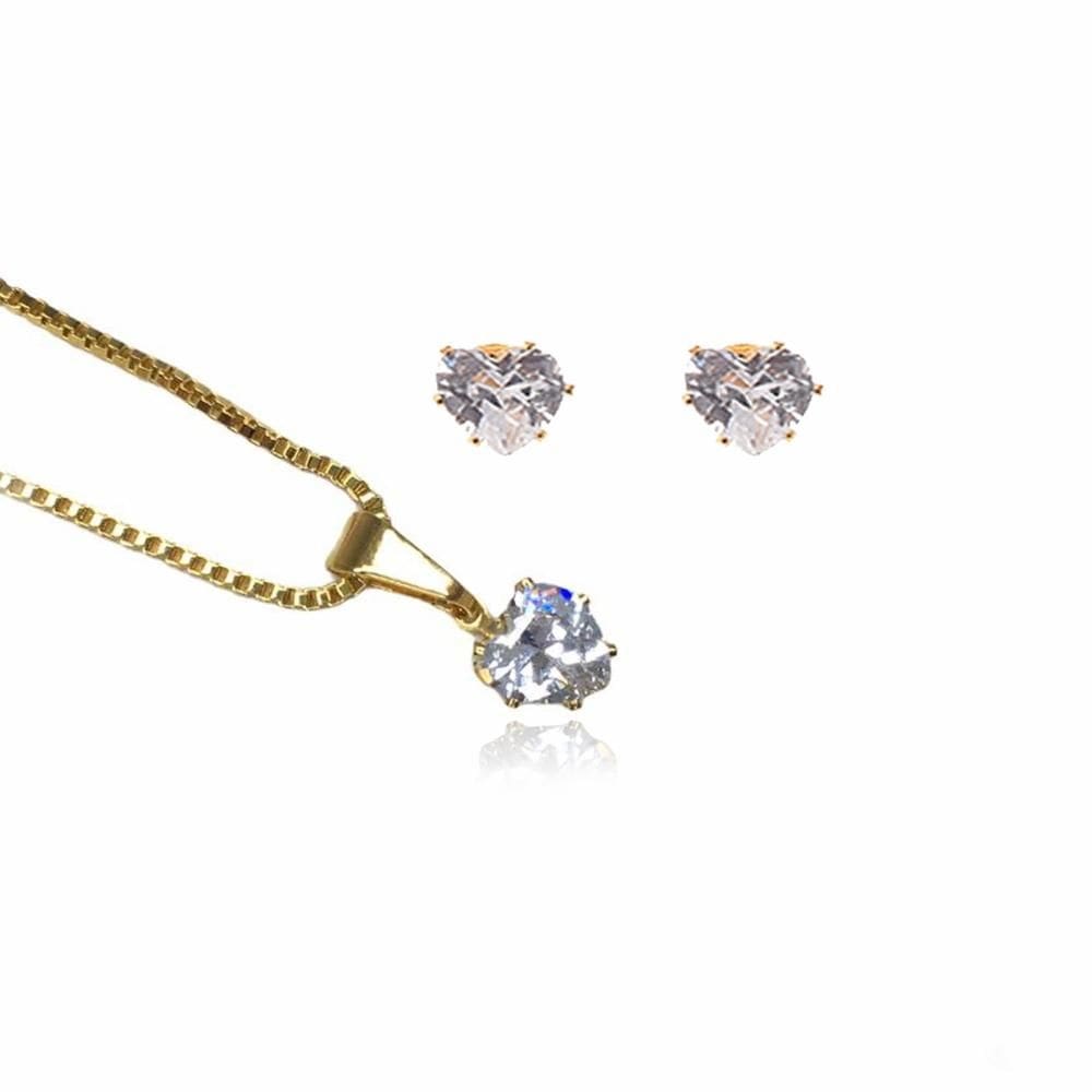 Conjunto Coração De Zircônia [F027]