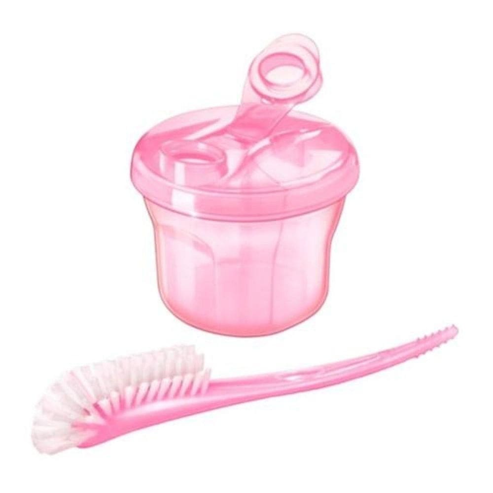 Dosador de leite + escova de mamadeira rosa - philips avent