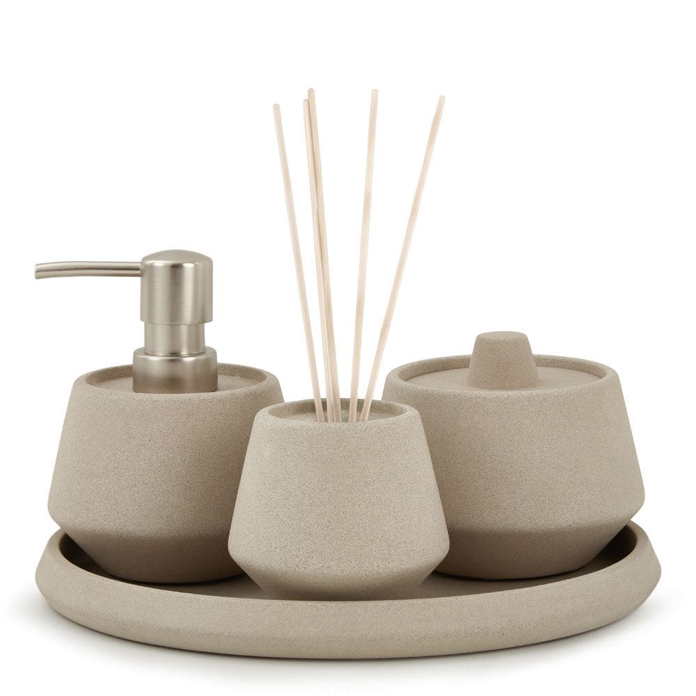 Kit 4 Peças para Banheiro em Cimento 18357 Mart