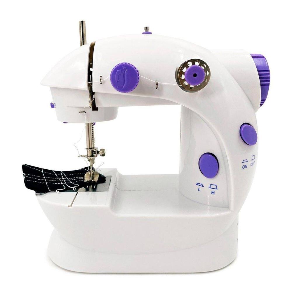 Mini Máquina Costura Reta Portátil Cor Branco Voltagem