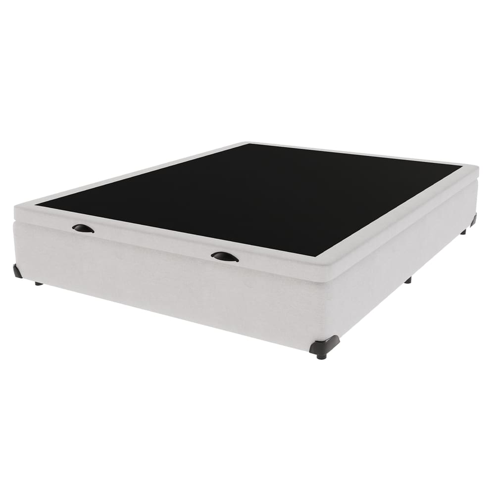 Base Box Baú Viúvo Branco de Madeira 128cm KazaMix