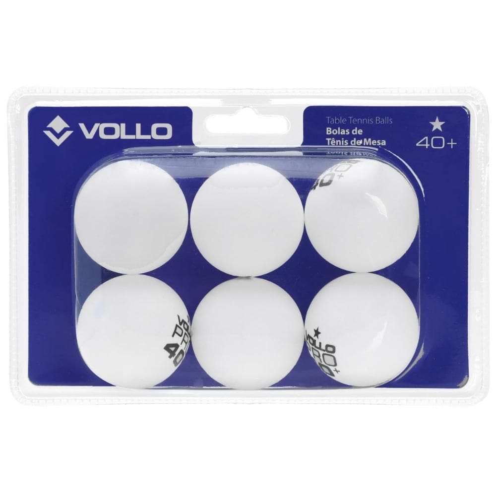 Bola de Tênis de Mesa Vollo 1 Estrelas com 06 Bolas Branca