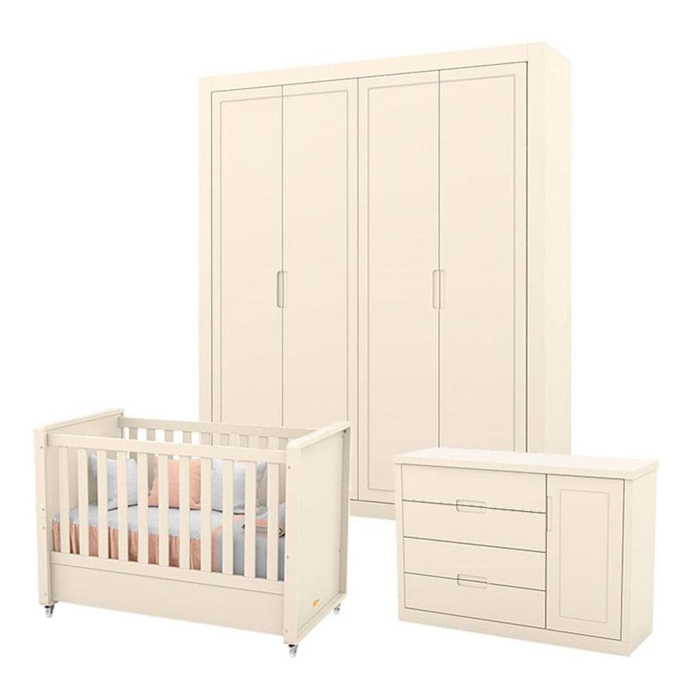Quarto de Bebê Tutto New 4 Portas Off White - Matic