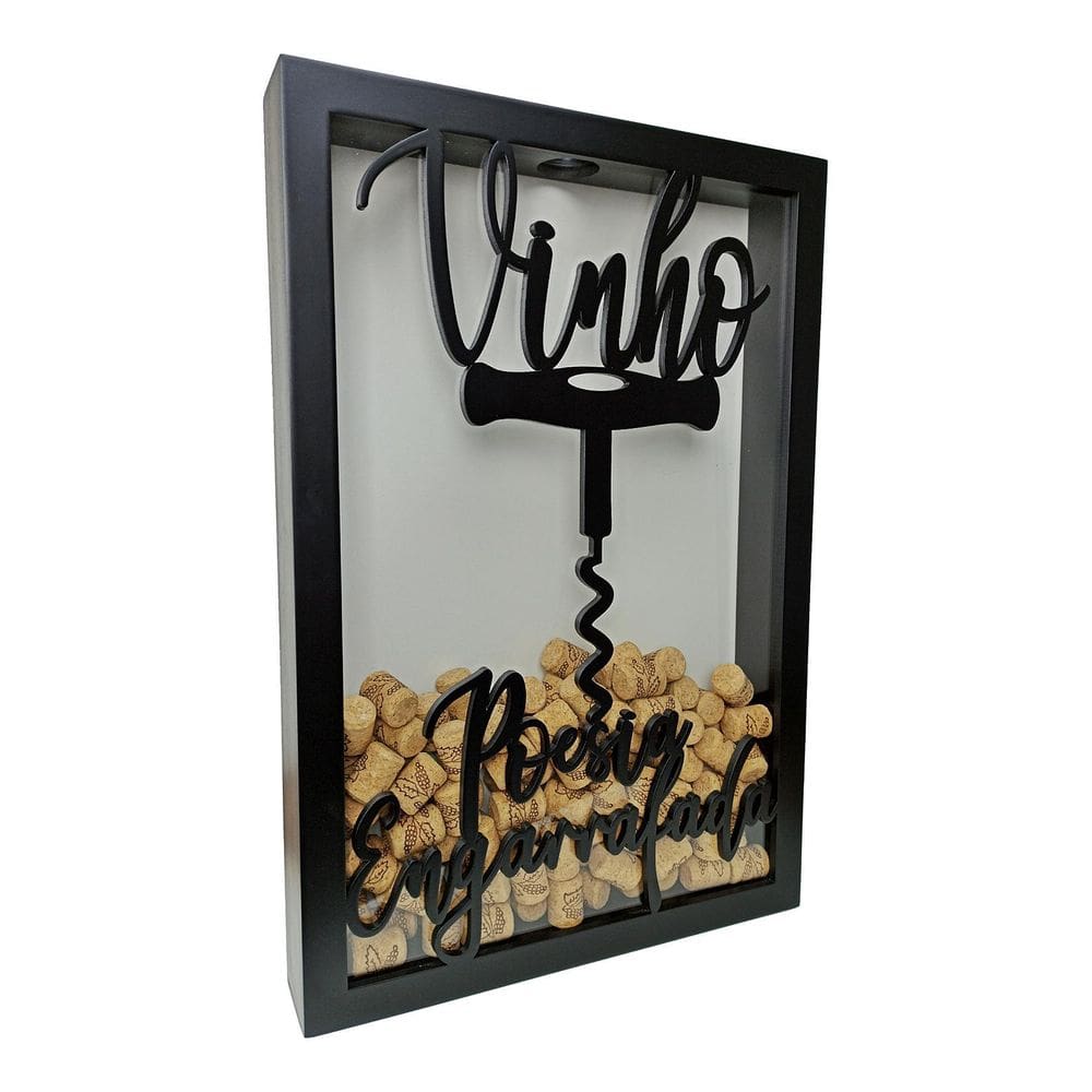 Porta rolhas quadro poesia engarrafada - 150 rolhas - 28x41