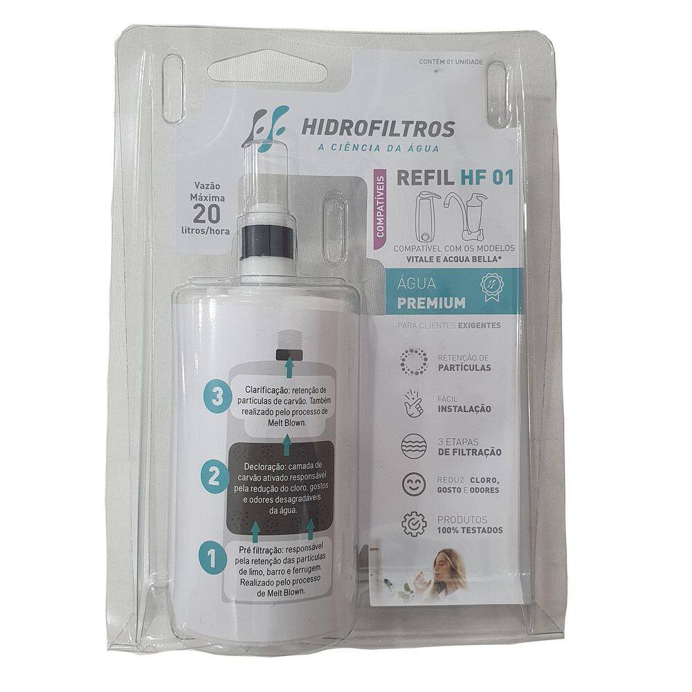 Kit 5 refil para purificador hf01 hidrofiltros
