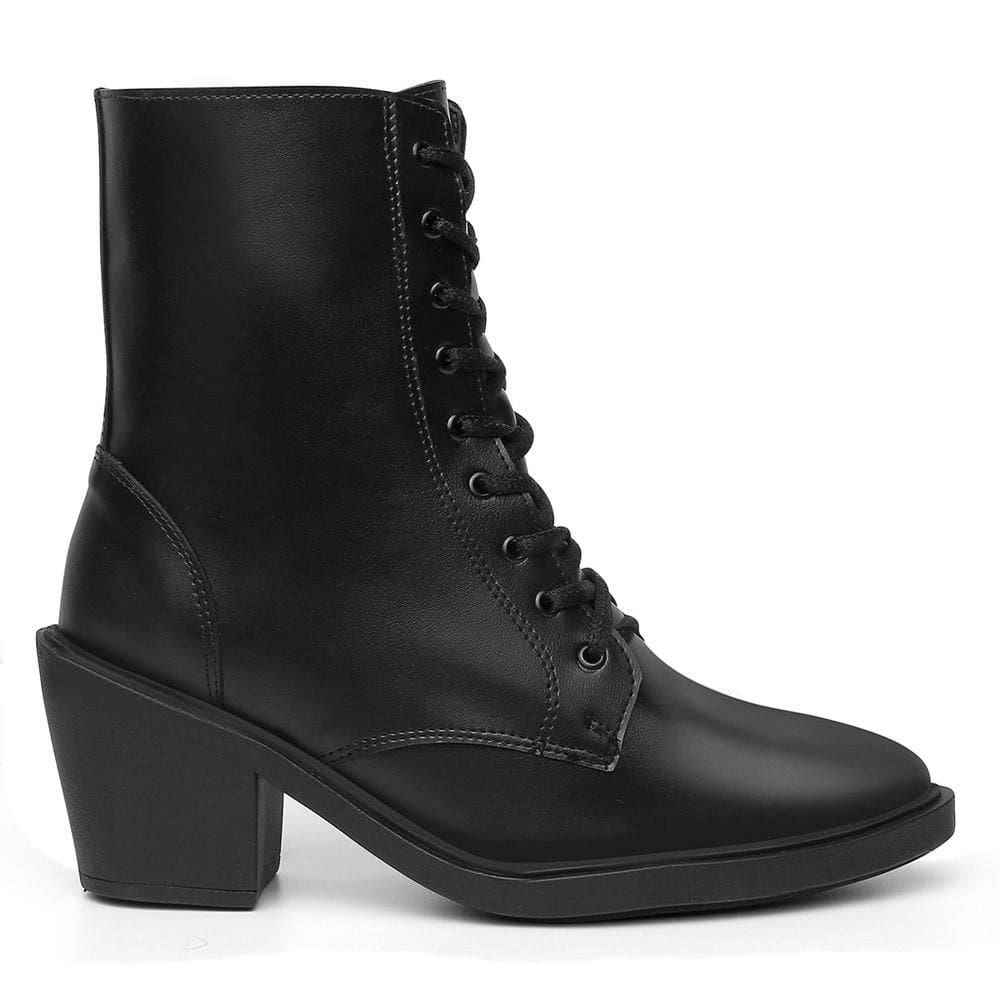 Bota Feminina Coturno Cano Baixo + Bolsa Roma Moderna