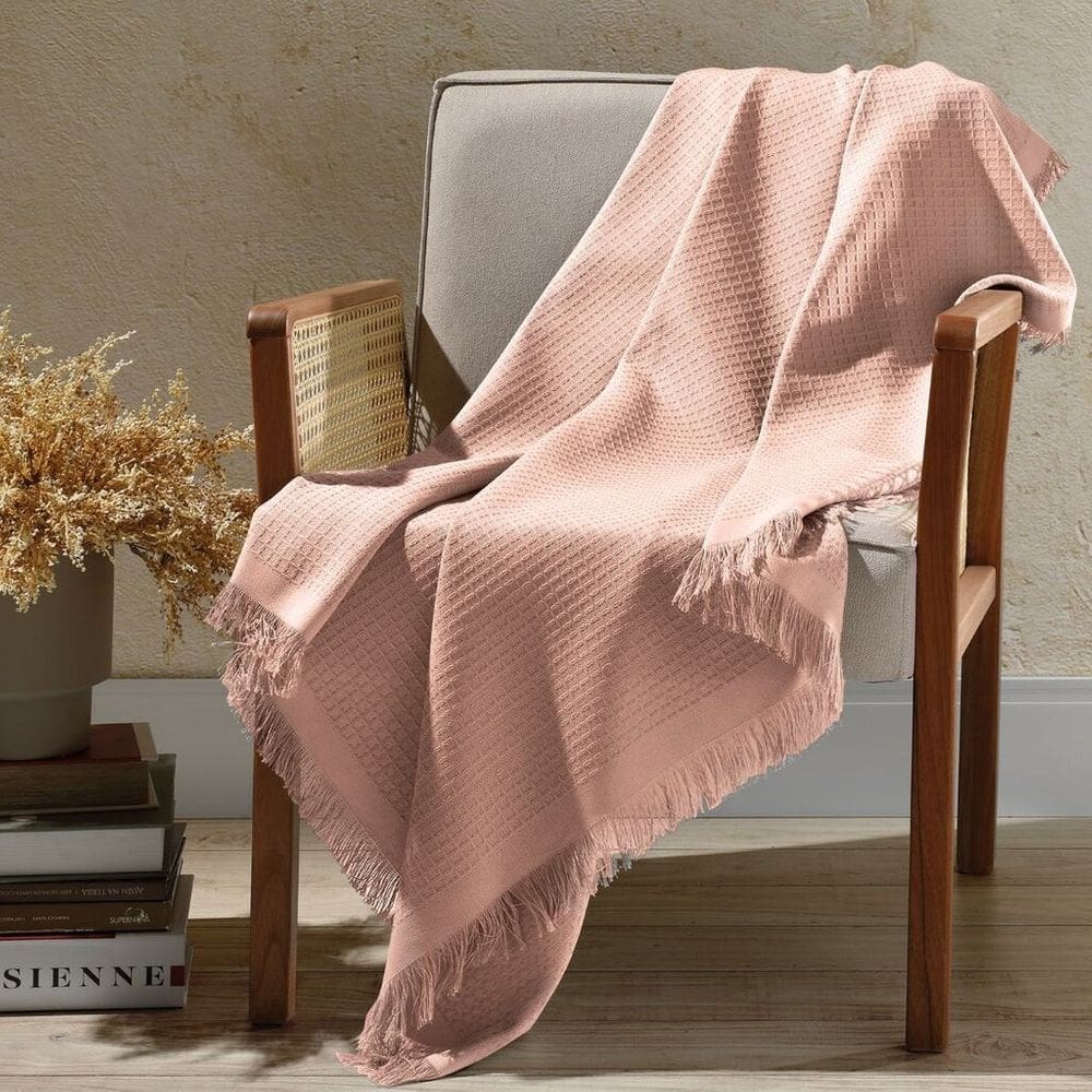 Manta de Sofá Marrocos 150cm x 210cm Dohler - Rosa