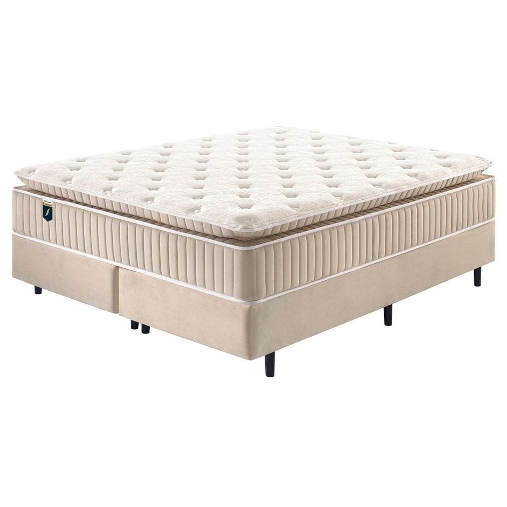 Base Box Casal Somiê Eleganza Bege