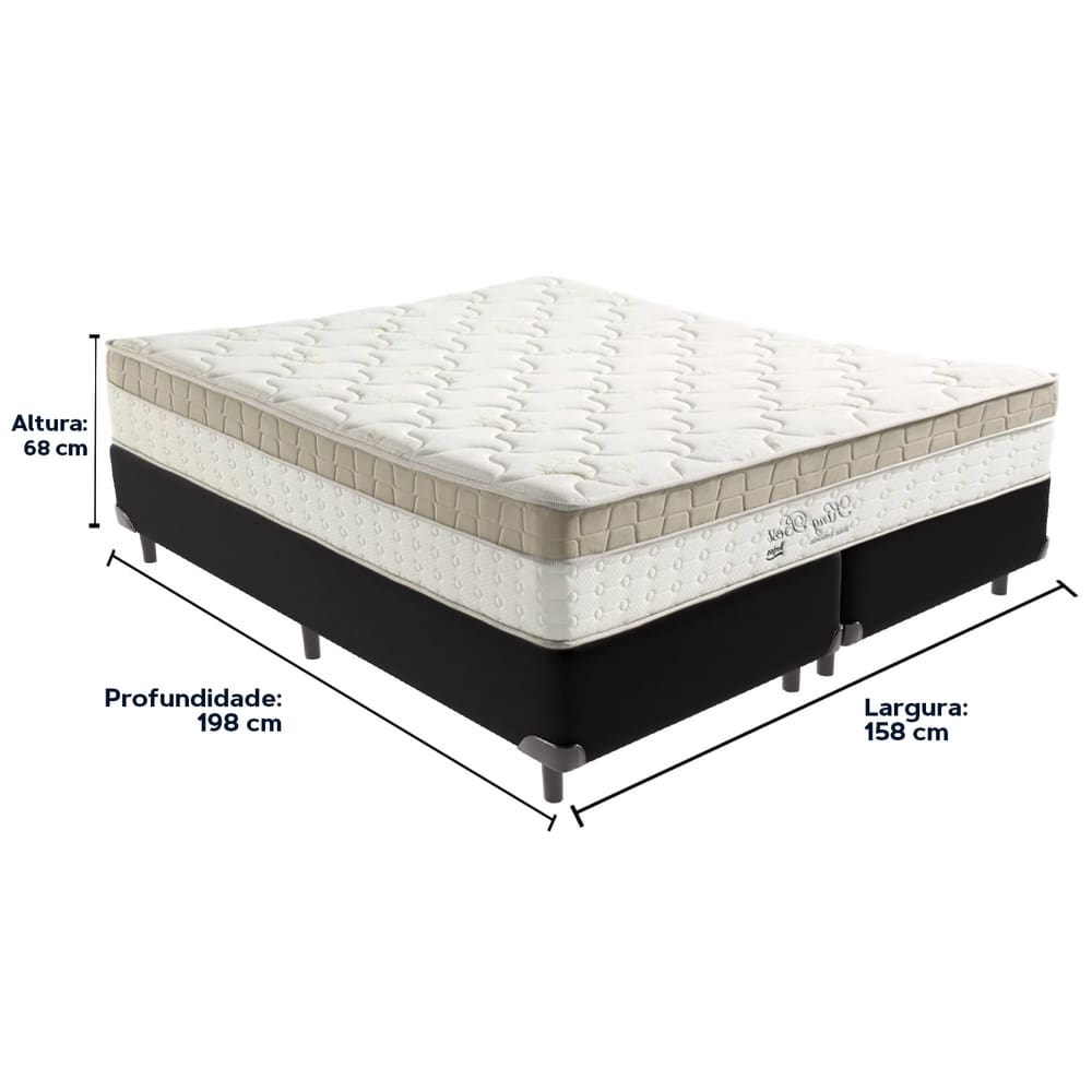 Cama Box Bege e Colchão Queen King Best Anjos