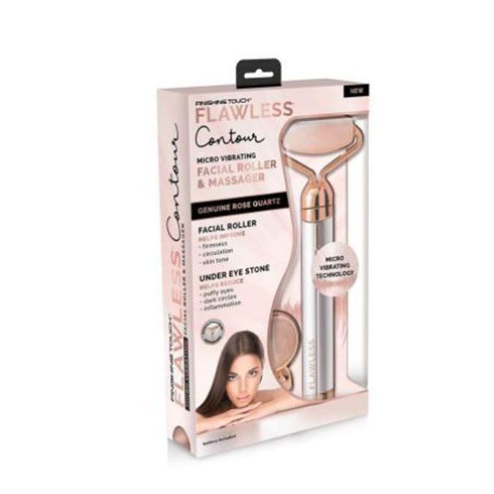 Rolo massageador facial pedra quartzo vibratório rosa jade
