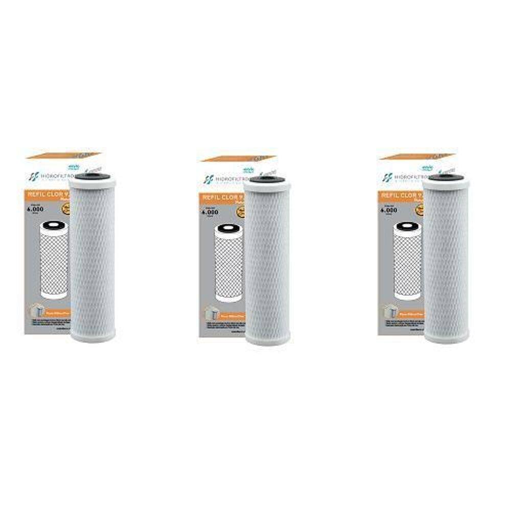 Refil carbon block 9.3/4 902-0009 3 unidades hidrofiltros