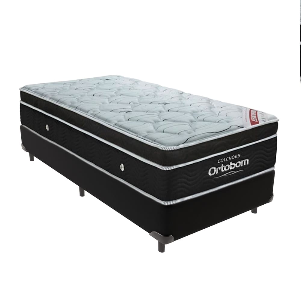 Colchão Elegant Ortobom Base Preto Solteiro Molas EuroPillow