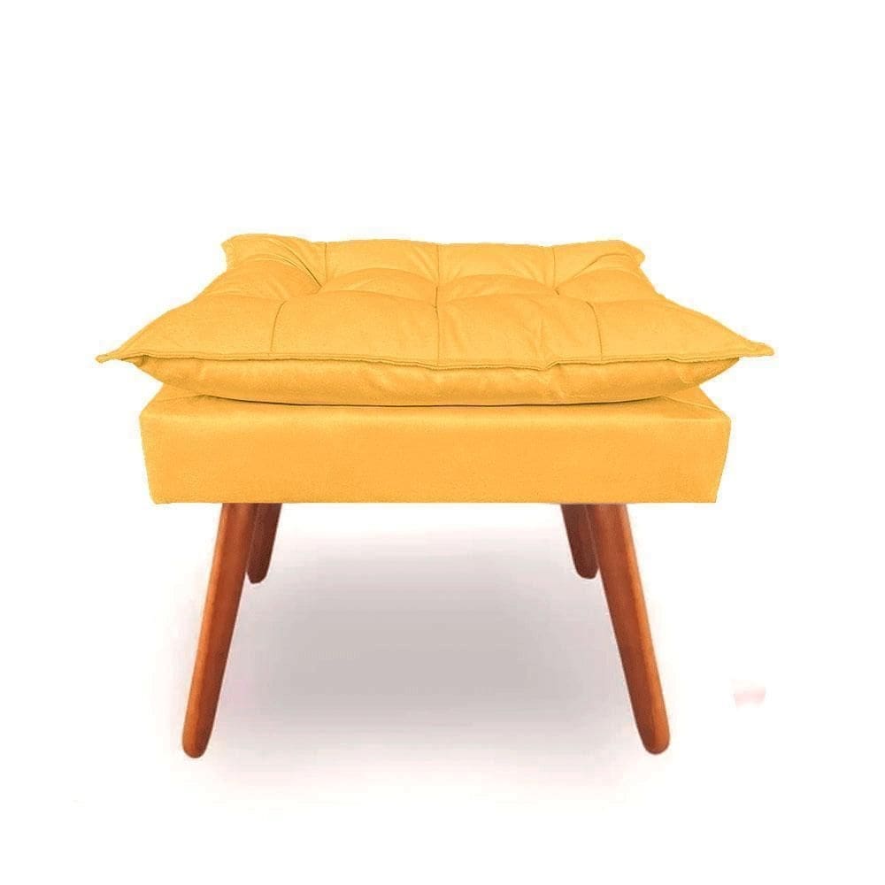 Puf puff opala para sala e hall de entrada suede amarelo