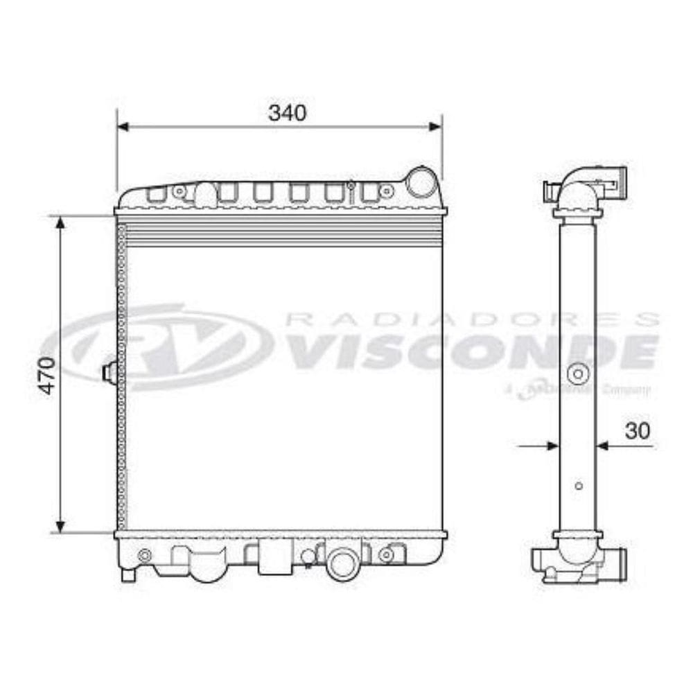 Radiador gol parati saveiro 1.0 8v/16v visconde rv2508