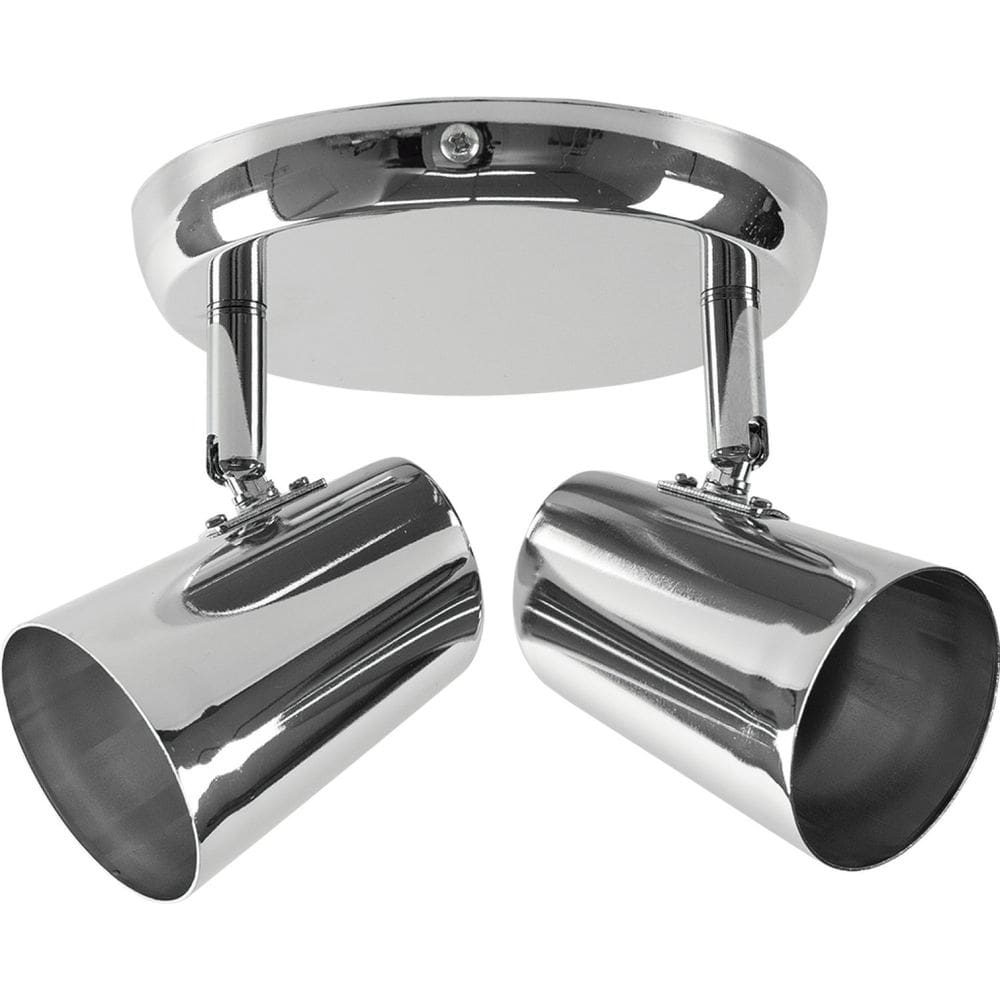Spot Duplo 2 Luzes com Canopla Sobrepor Direcionável Cromado Prata New Short E27 Llumm Bronzearte Cromado
