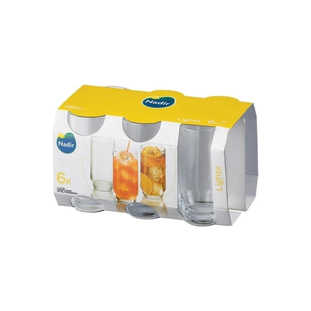 Jogo com 6 copos lights 410ml nadir figueiredo