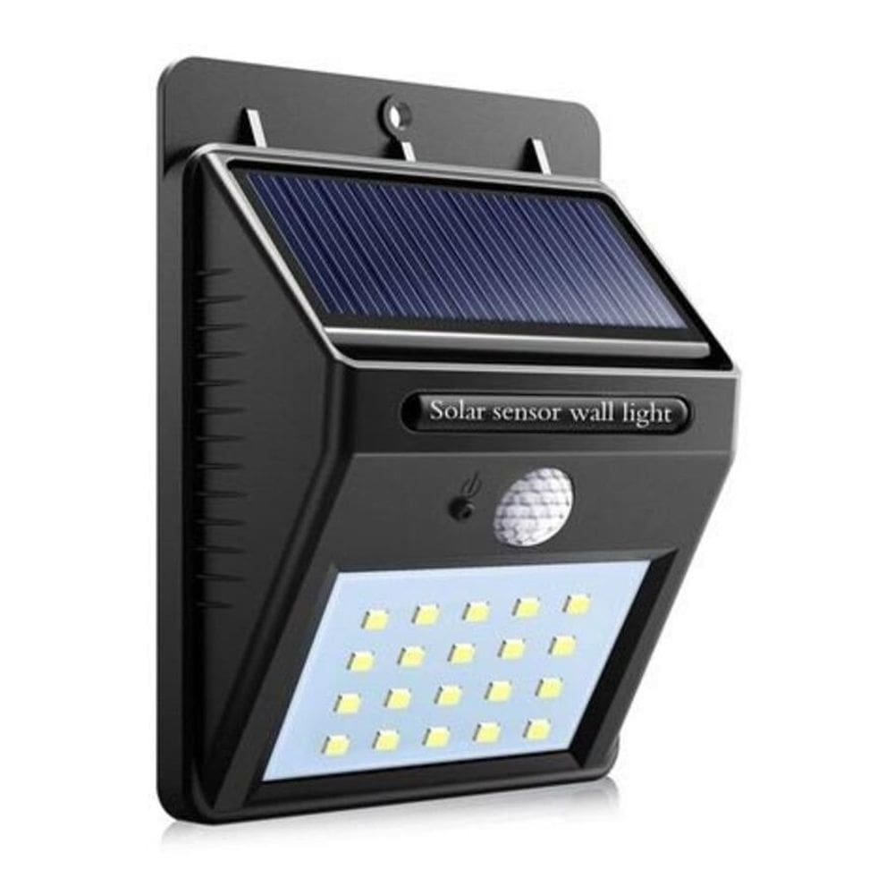Luminária solar c/ sensor de presença, 30 leds