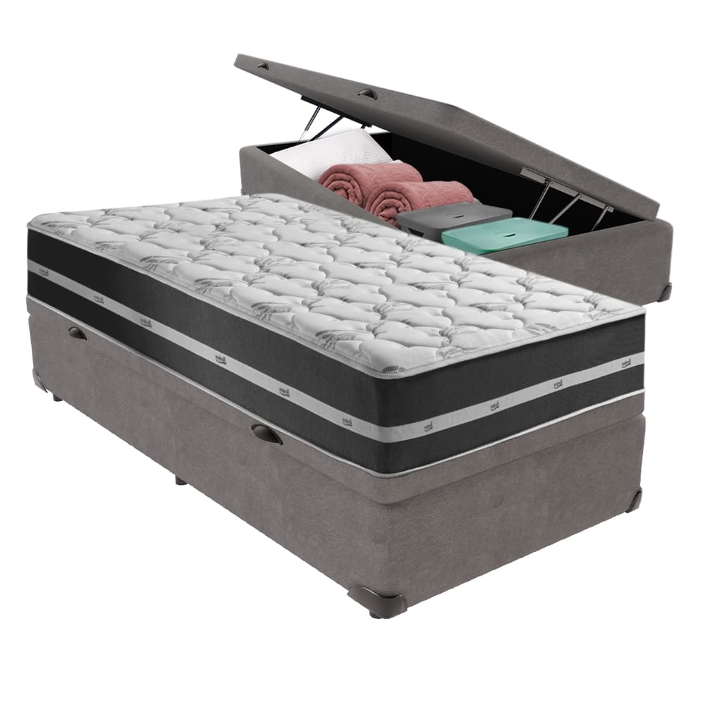 Cama + Box com Bau Solteiro Classic Anjos